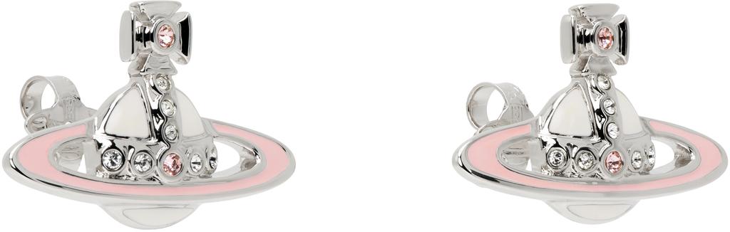 Vivienne Westwood Silver 
Pink Small Neo Bas Relief Earrings