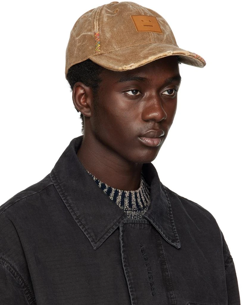 Acne Studios Brown Leather Patch Cap 2