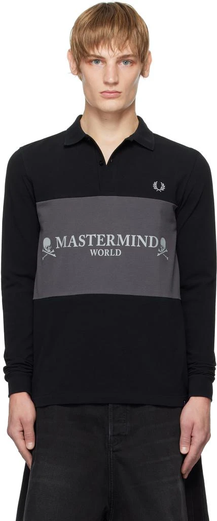mastermind JAPAN Black Fred Perry Edition Logo Panel Polo 1