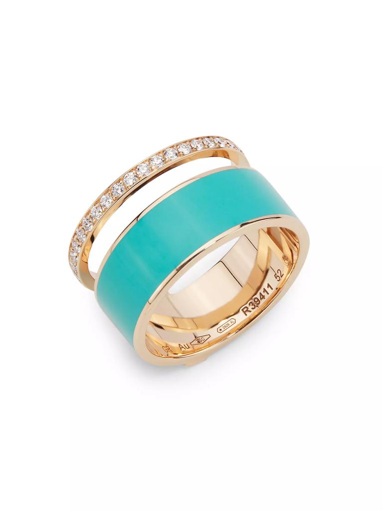 Repossi Berbere Chromatic 18K Rose Gold, Laquer & 0.34 TCW Diamond Ring