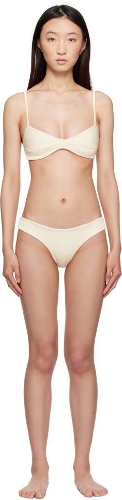 Haight Off-White Adjustable Ribbed Monica & Ribbed Basic Bikini