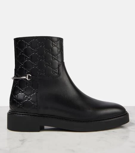 Gucci Horsebit GG leather ankle boots 5