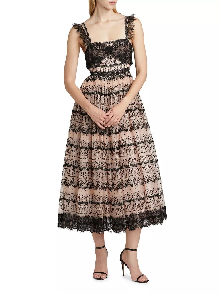 Cinq à Sept Fen Lace-Trim Silk Sleeveless Midi-Dress 3