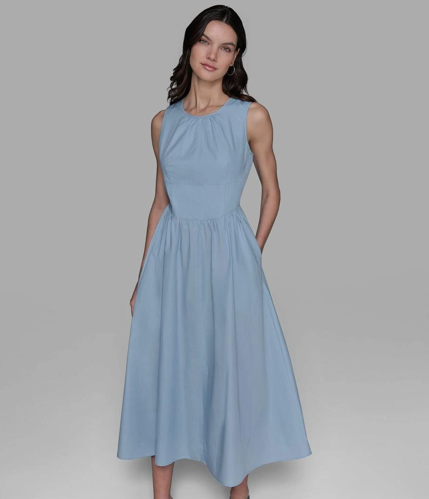 Karl Lagerfeld Paris POPLIN DRESS WITH BACK TIES 4