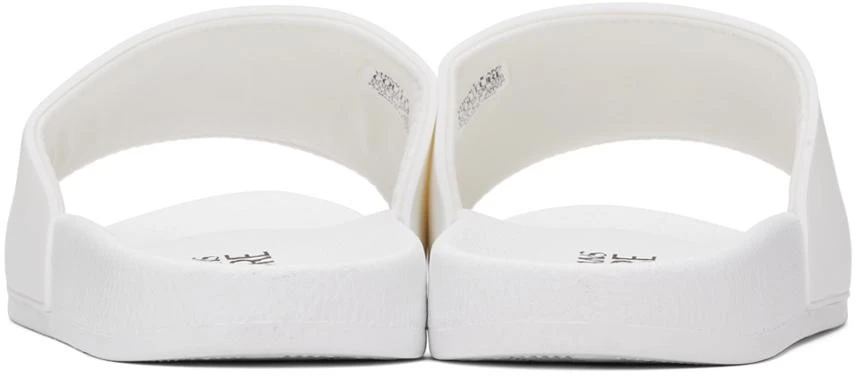 Versace White Bonded Pool Slides 2