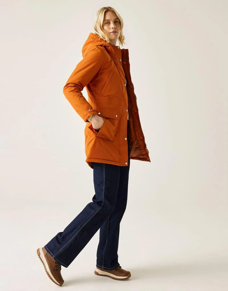 Regatta Regatta Women's Voltera Waterproof Rainwear Heated Jacket in Orange 4