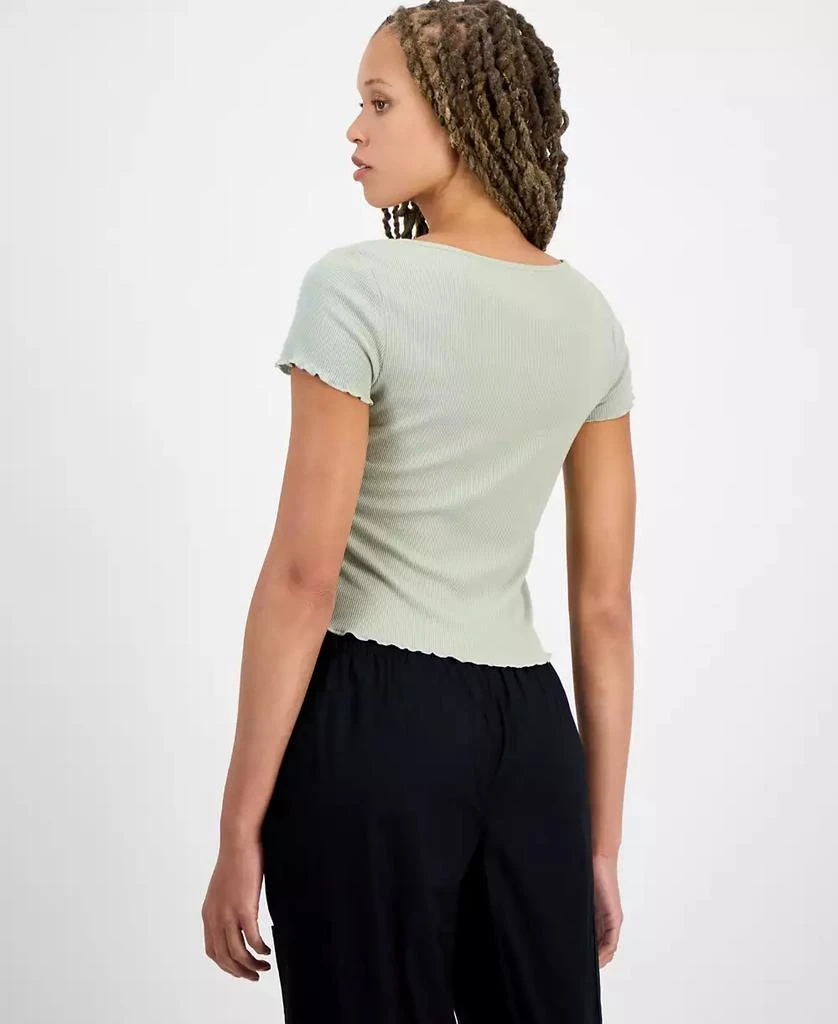 Hippie Rose Juniors' Scoop-Neck Lace Layered Tee 2