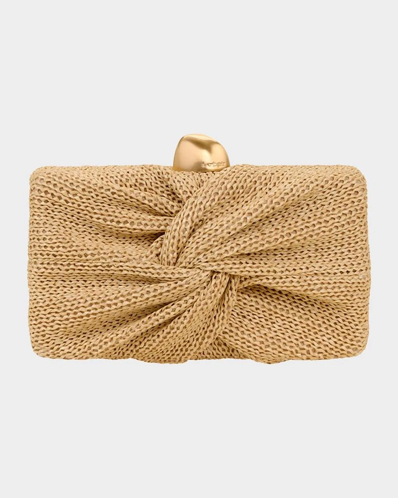 Cult Gaia Lisse Twisted Raffia Clutch Bag 1