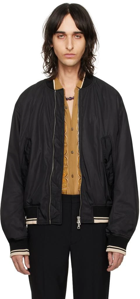 Dries Van Noten Black Zip Bomber Jacket 1