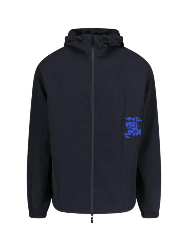 Burberry Burberry Logo Printed Zip-Up Hoodie