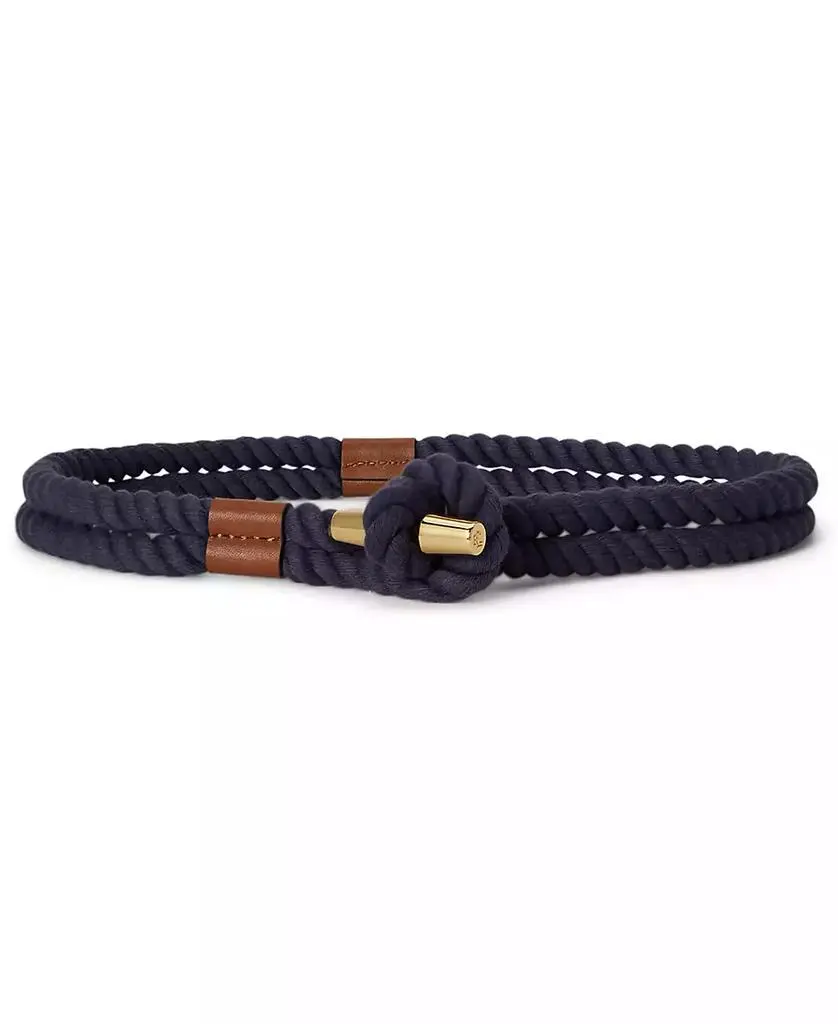 Ralph Lauren Women's Leather Trim Rope Toggle Skinny Belt