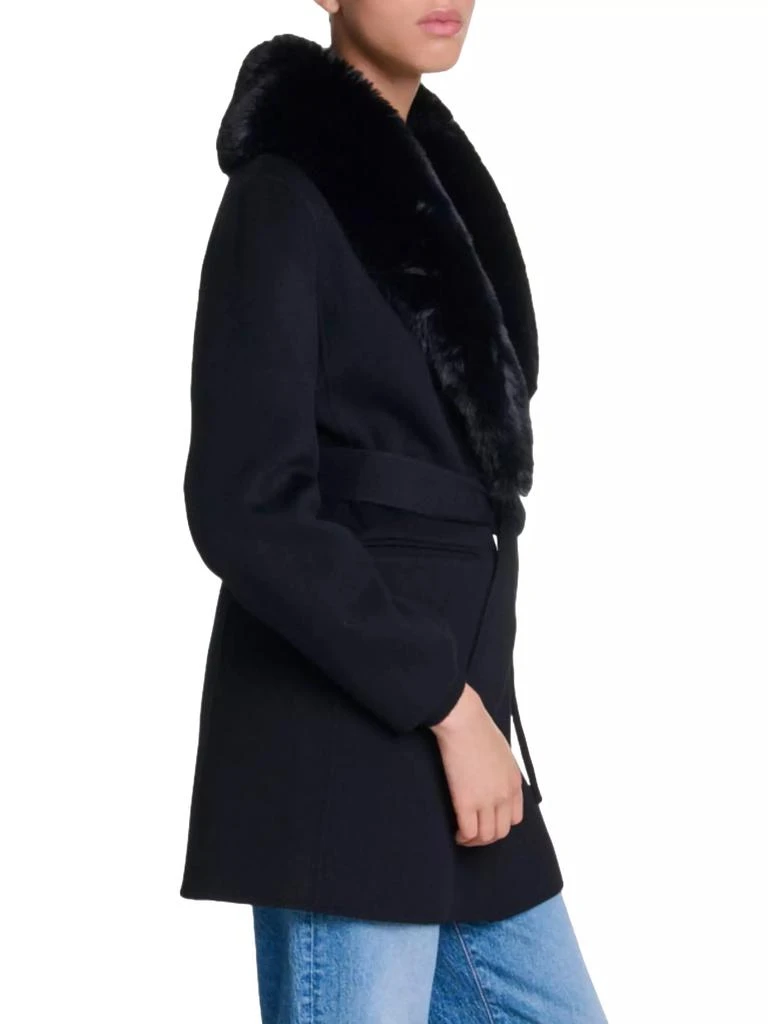 Maje Double-Faced Mid-Length Coat 3