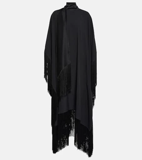 Taller Marmo Mrs. Ross fringe-trimmed crêpe kaftan 1