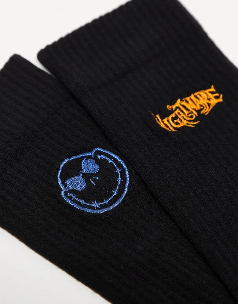 ASOS ASOS DESIGN 2 pack Disney Nightmare Before Christmas socks in black 3