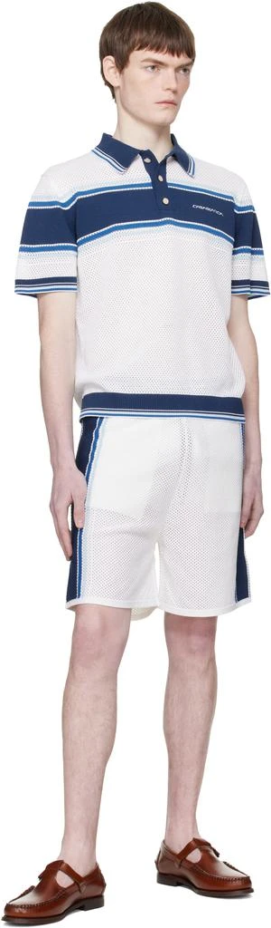 Casablanca Off-White 
Blue Striped Mesh Track Shorts 4