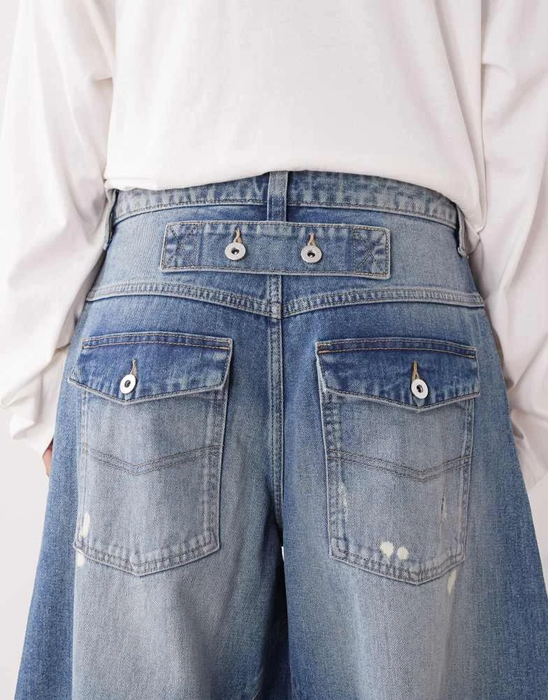 COLLUSION COLLUSION X006 XL balloon low rise jean in worn wash 4