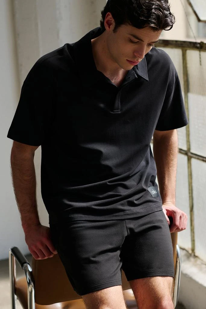 Alo Double Take Short Sleeve Polo - Black 7
