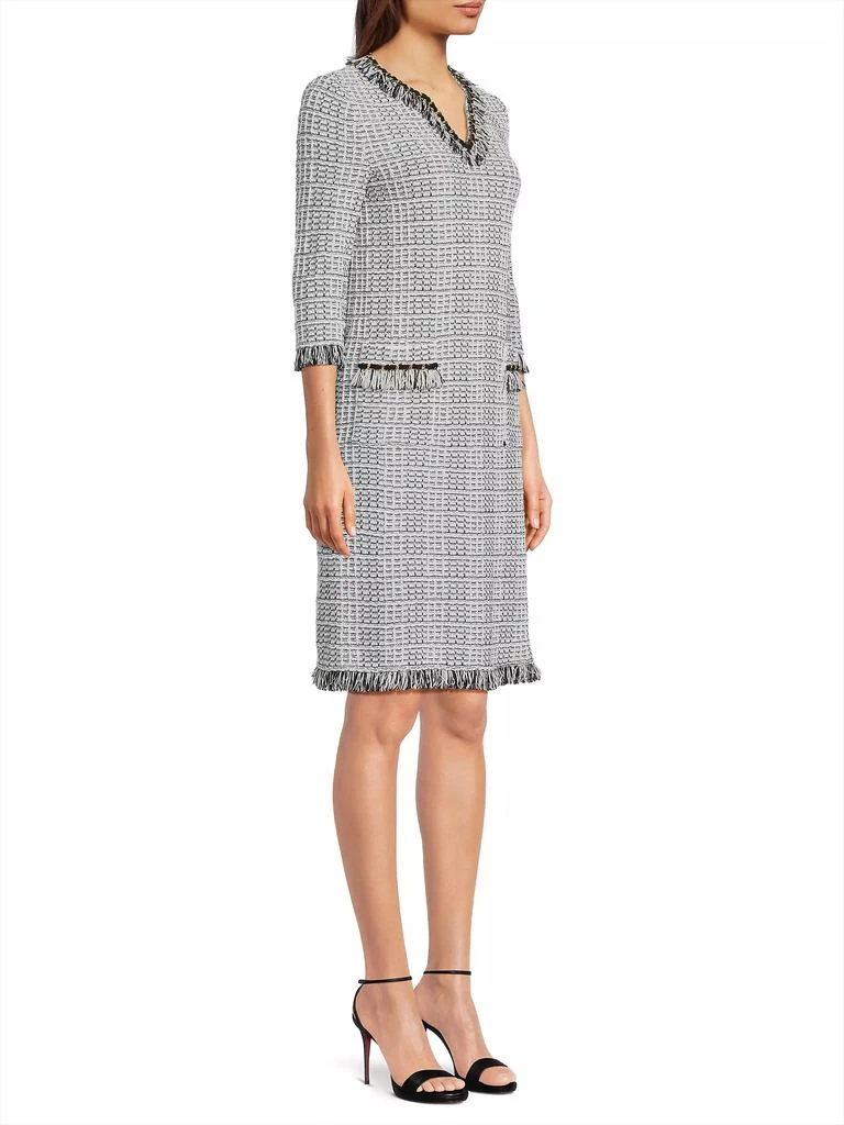 Misook Chain & Fringe-Trim Knit Heritage-Fit Shift Dress 4