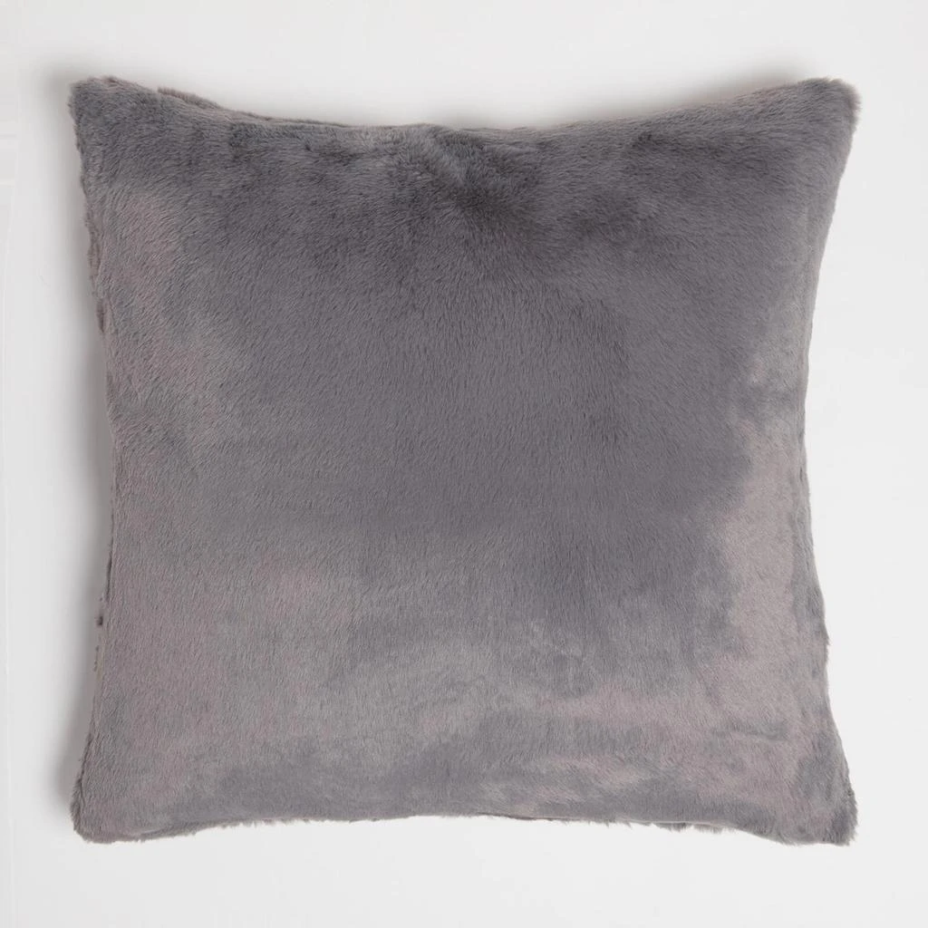 in homeware ïn home Recycled Polyester Faux Fur Cushion - Dark Grey 1