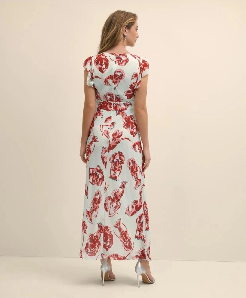 Brooks Brothers Chiffon Lobster Maxi Dress 4