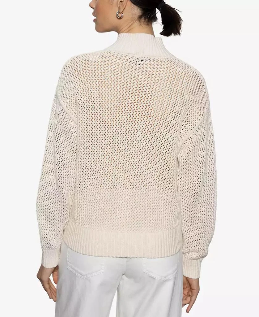 Sanctuary Women's Cotton Half-Zip Open-Knit Sweater 2
