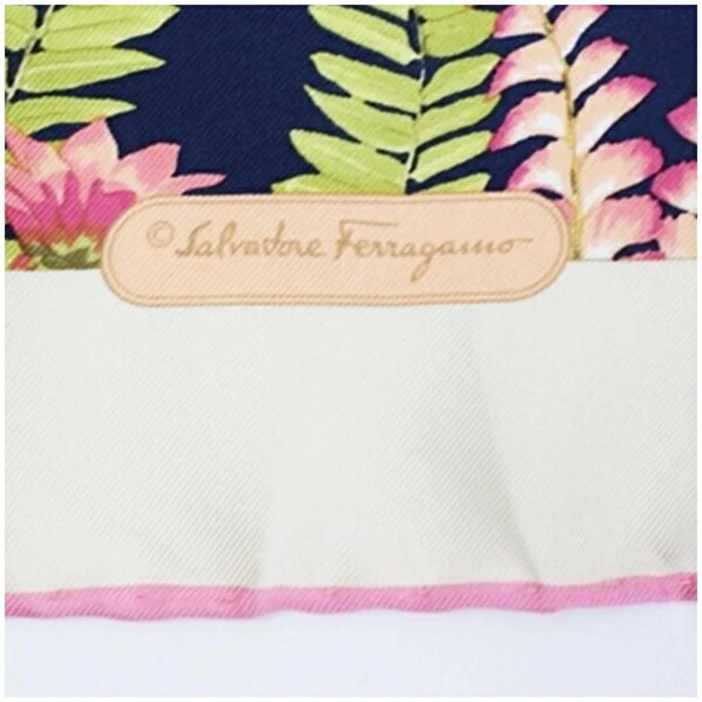 Salvatore Ferragamo ivory Navy Silk Scarf (Pre-Owned) 4