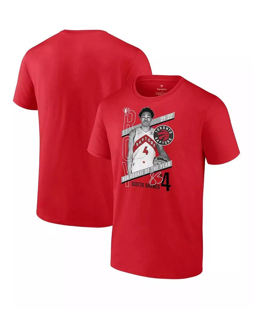 Fanatics Men's Scottie Barnes Red Toronto Raptors 2022 NBA Rookie of the Year T-shirt 1