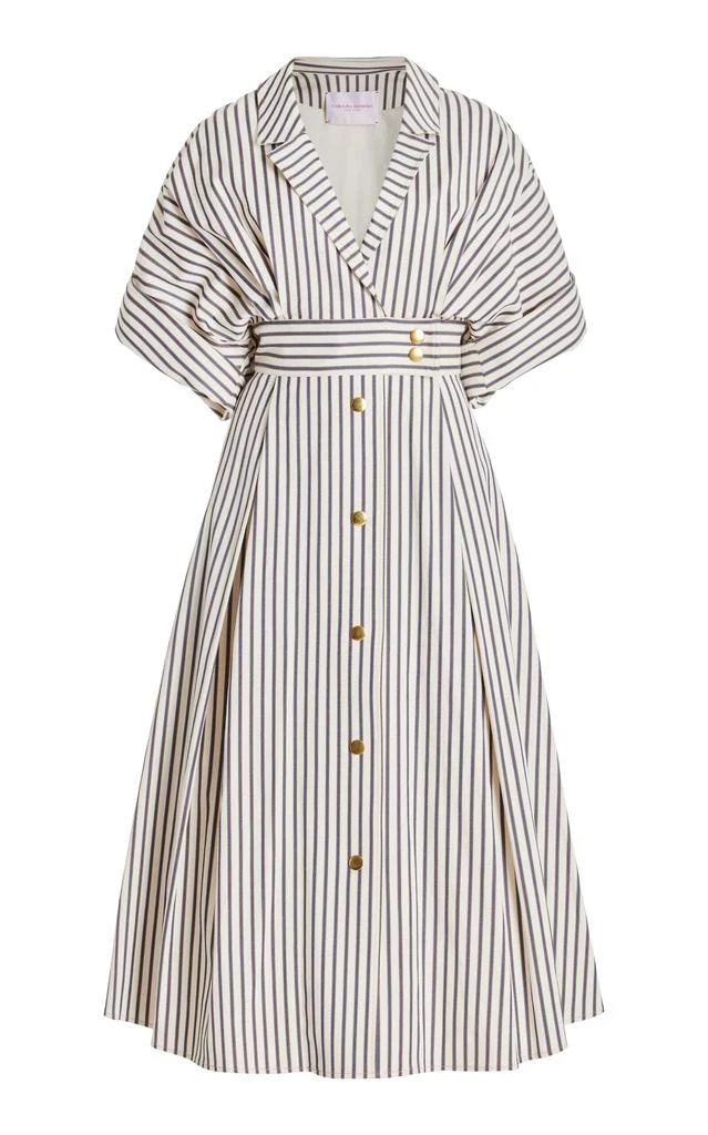 Carolina Herrera Carolina Herrera - Wrapped Cotton-Blend Midi Shirt Dress - Stripe - US 6 - Moda Operandi 1