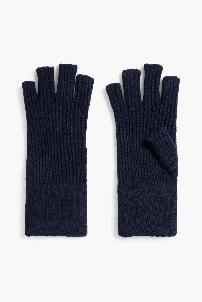 IRIS & INK Nellie ribbed cashmere and wool-blend fingerless gloves 1