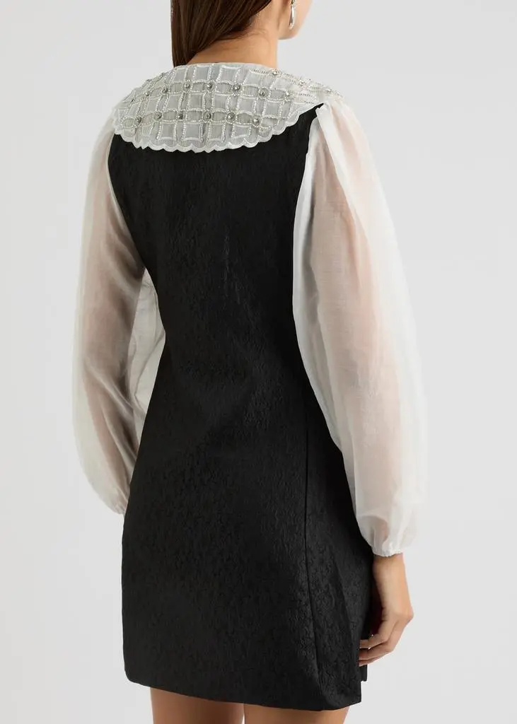 Sister Jane Dusk floral-jacquard cloqué mini dress 3