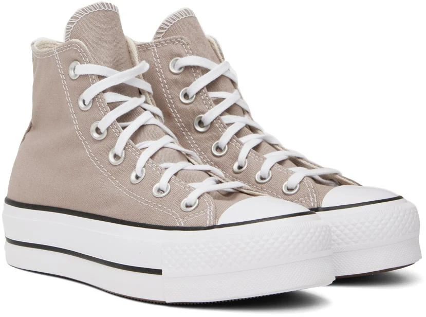 Converse Taupe Chuck Taylor All Star Lift Platform High Top Sneakers 4