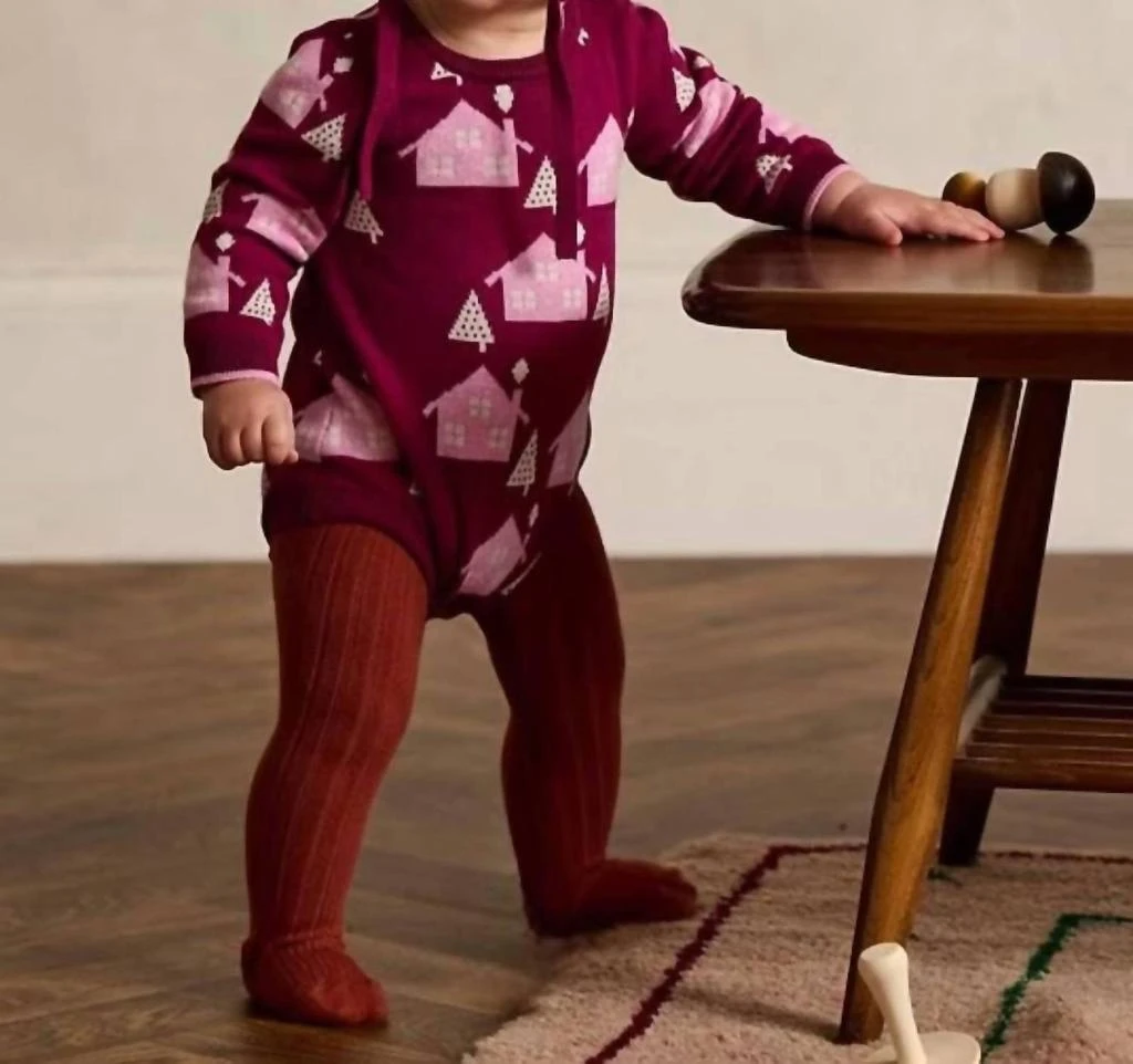The Bonnie Mob Babys Folksy Romper In Pomegranite 2