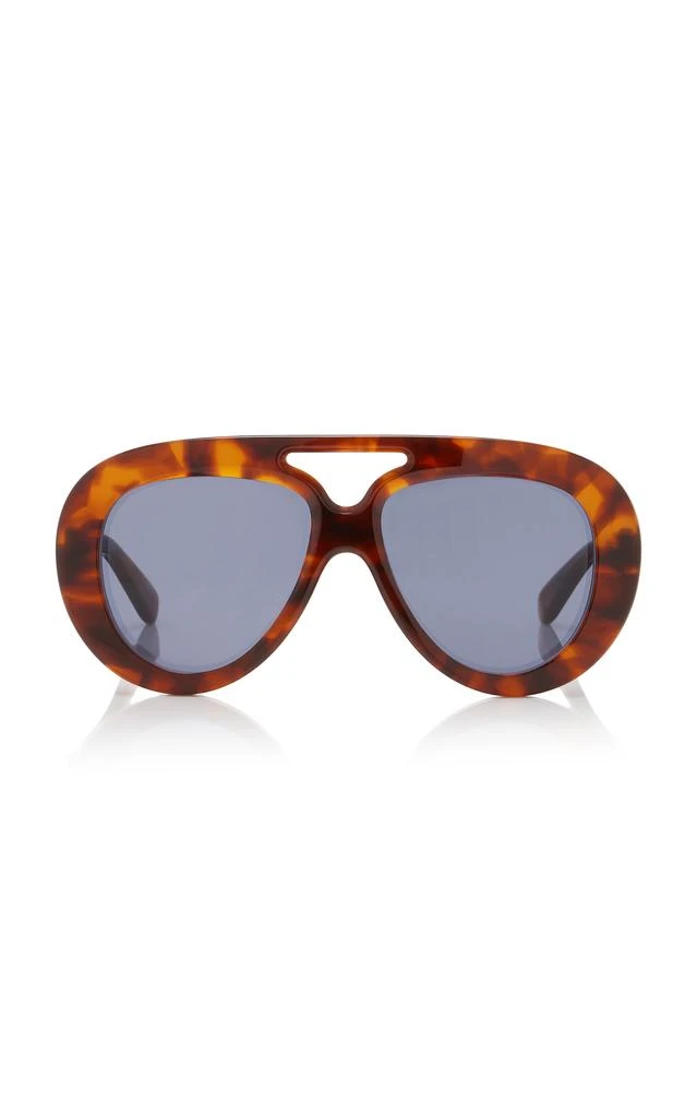 Loewe Loewe - Curvy Oversized Aviator-Frame Acetate Sunglasses - Brown - OS - Moda Operandi 1