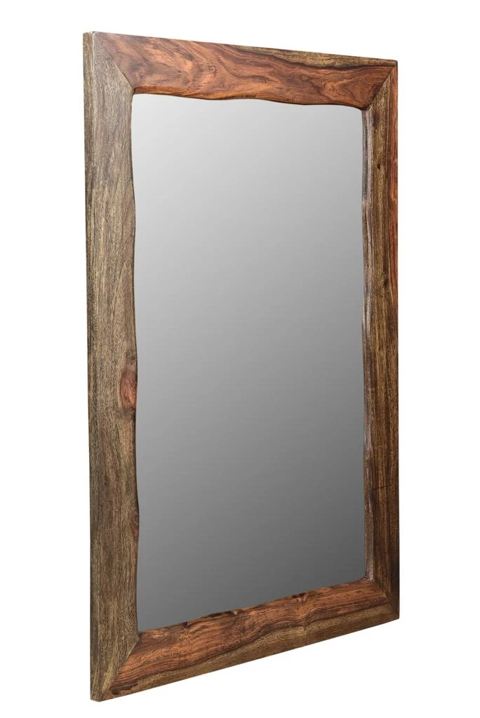Hivvago 44" Dark Brown Solid Wood Framed Accent Mirror 3