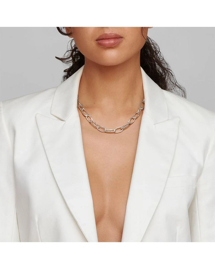 Ippolita Sterling Silver 925 Classico Faceted Oval Link Necklace, 19" 2