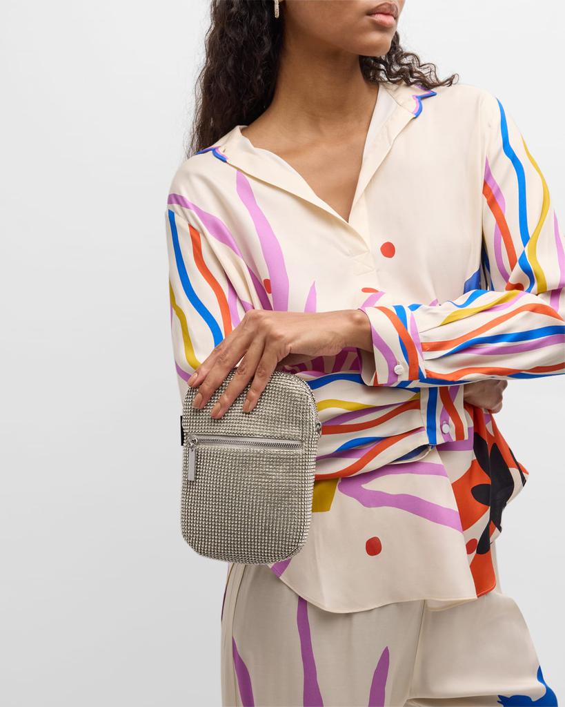 Whiting & Davis Zip Crystal Crossbody Bag