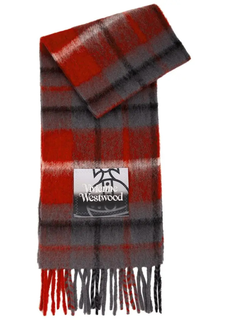 Vivienne Westwood Checked alpaca-blend scarf 1