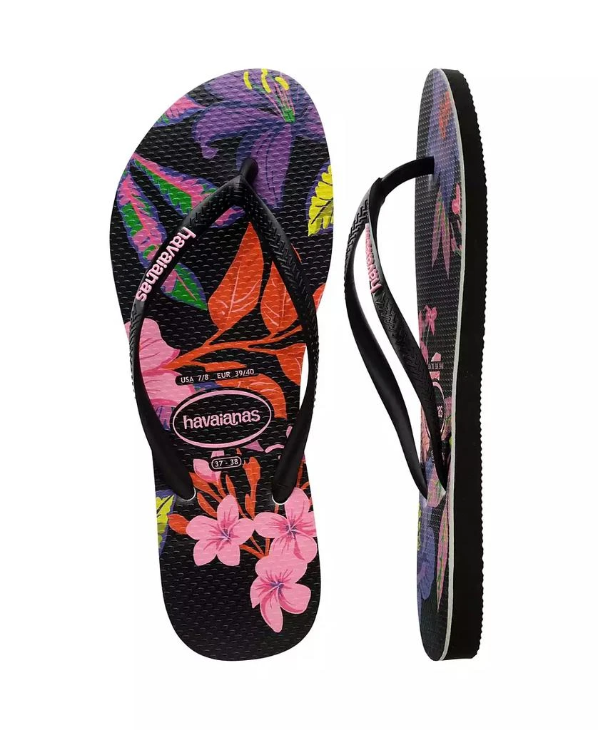 Havaianas Women's Slim Floral Colors Slip On Sandals 6