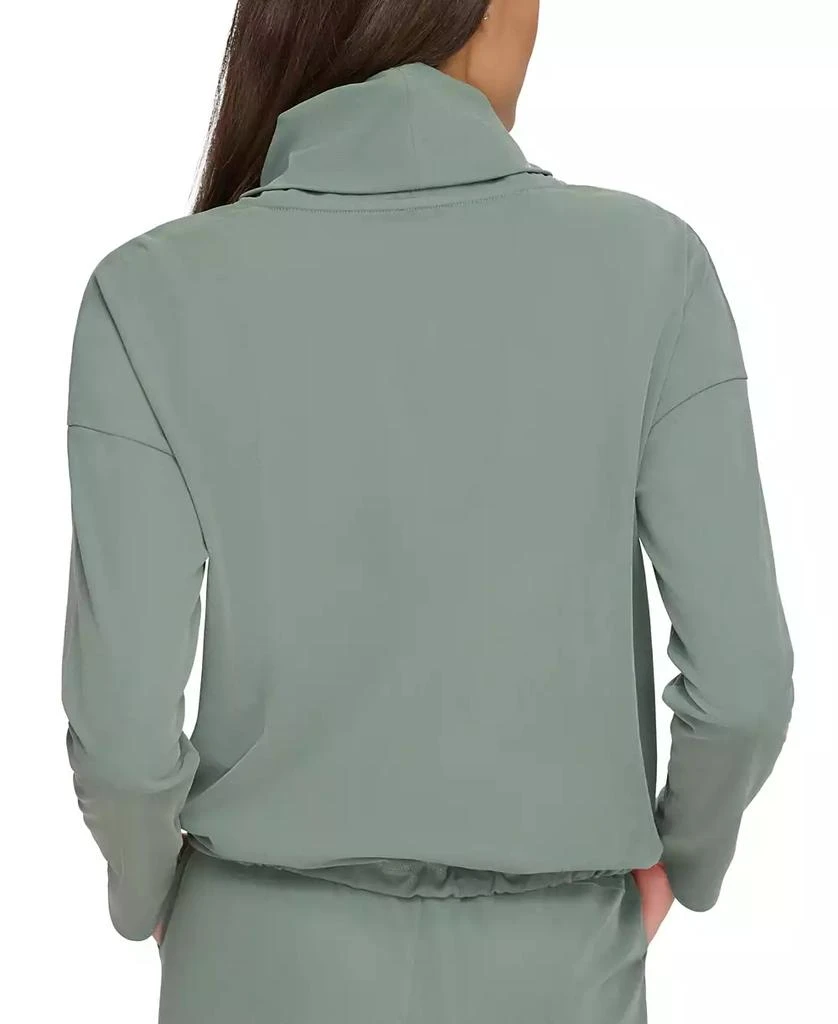 Marc New York by Andrew Marc Women's Sueded Pique Cowl Neck Top with Drawstring Waistband 6