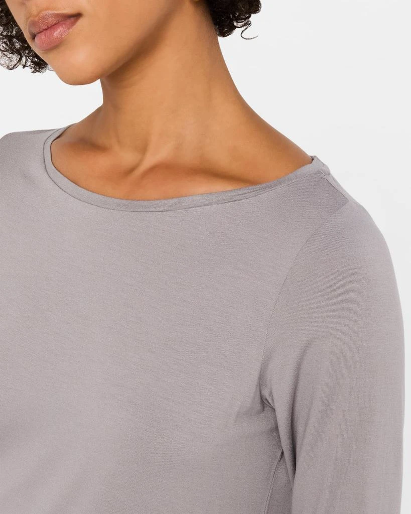 MAJESTIC FILATURES Soft Touch 3/4-Sleeve Pleat Back Crewneck Tee 5