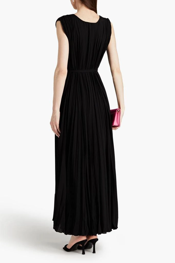 Valentino Wrap-effect pleated silk-crepe maxi dress 3