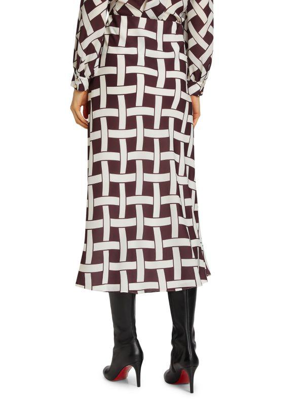 Alice by Temperley Heidi Basketweave Print Midi Skirt