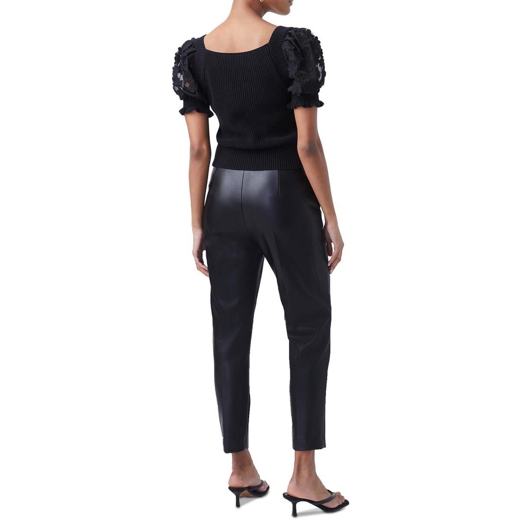 French Connection Juliet Womens Cotton Ribbed Crop Sweater