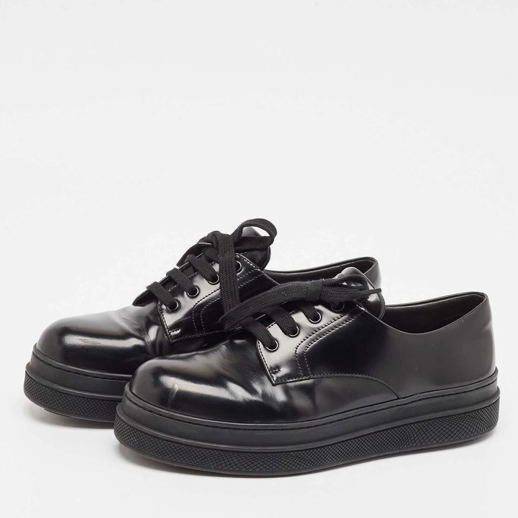 Prada Prada Black Leather Lace Up Oxford Sneakers Size 41 2