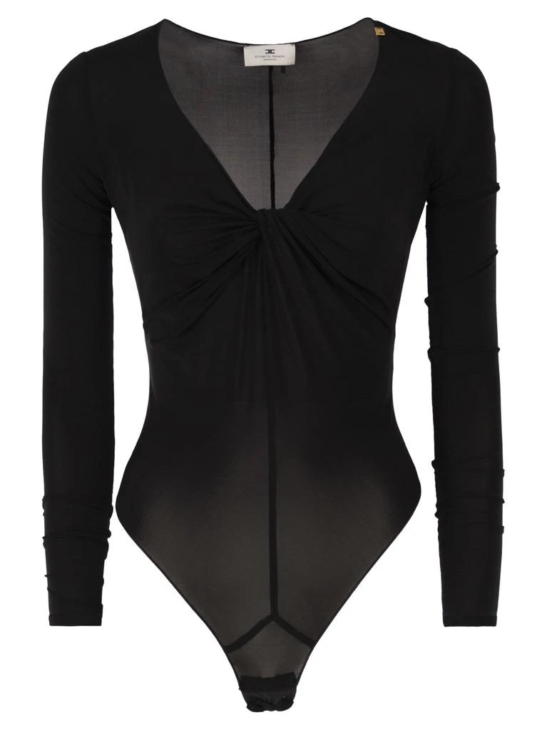 ELISABETTA FRANCHI Crêpe Jersey Bodysuit With Draping