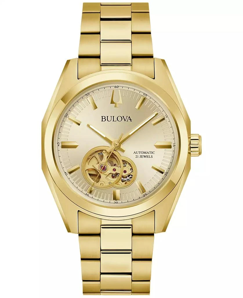 Bulova Men's Automatic Surveyor Gold-Tone Stainless Steel Bracelet Watch 39mm 1
