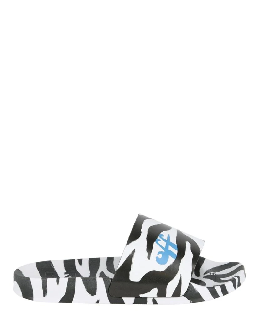 Off-White Zebra Print Pool Slides 1