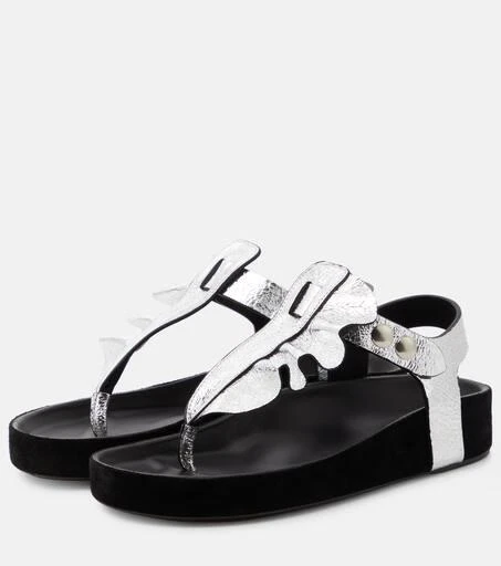 Isabel Marant Isela metallic leather sandals 5