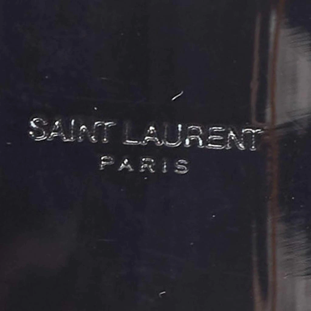 Saint Laurent Paris Saint Laurent Black Crystal Embellished Gold Tone Open Cuff Bracelet 4