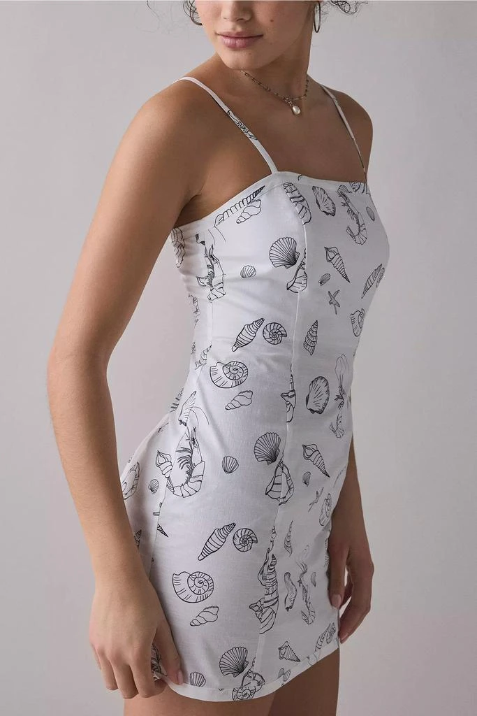 Another Girl Another Girl Seaside Doodle Print Cotton-Blend Mini Dress 3